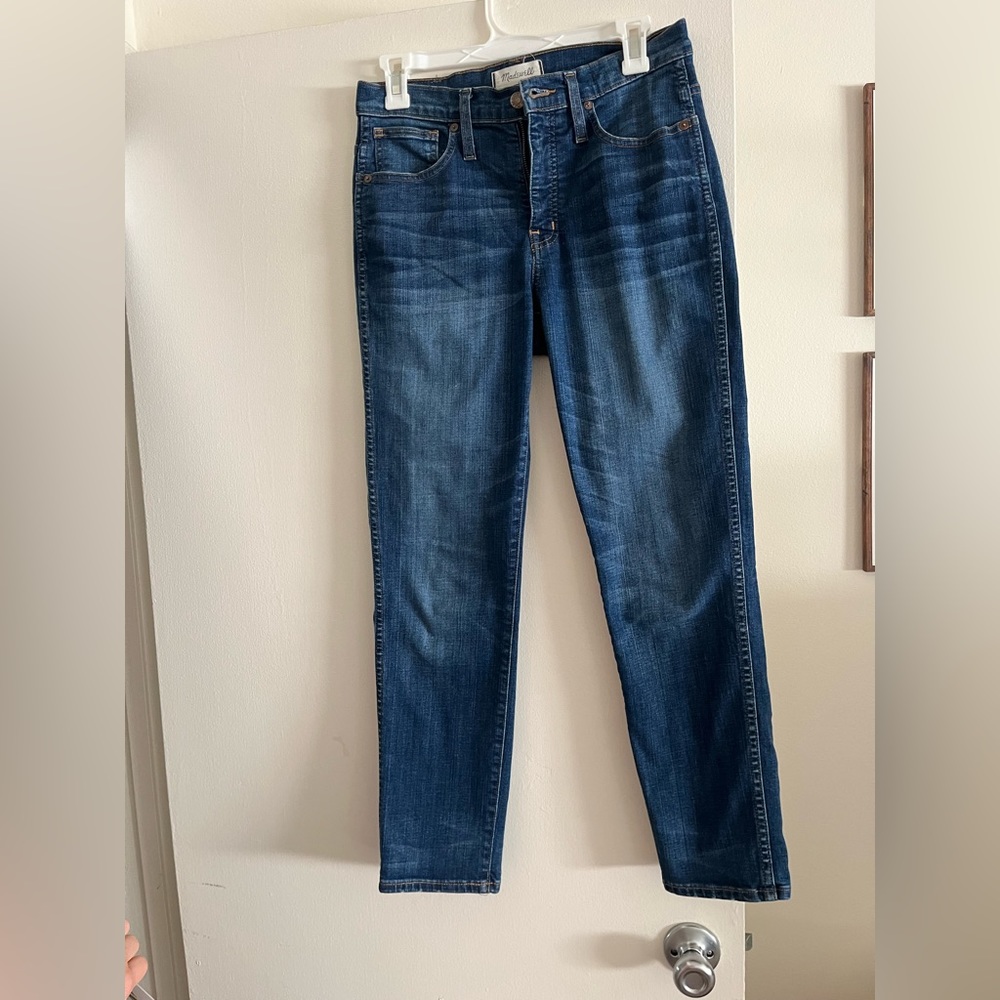 Madewell crop slim straight high waisted jeans